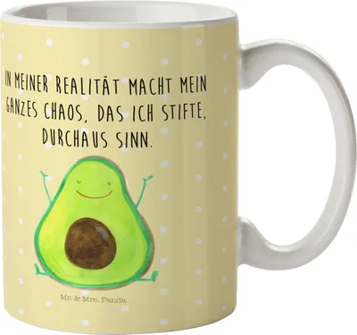 Produktbild von Mr. & Mrs. Panda Kindertasse Avocado Glücklich - Gelb Pastell - Geschenk, Chaos, Kinderbecher, Pott, Frucht, Kindergarten Becher, Gesund, Trinklernbecher, Plastikbecher