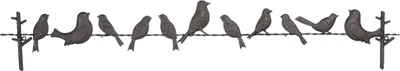 Immagine prodotto di Clayre & Eef Decorazione da parete 104x15 cm Uccelli in ferro marrone
