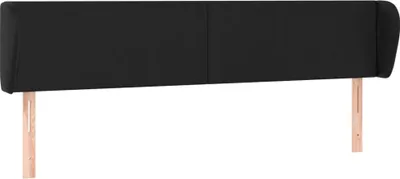 Produktbild von vidaXL Kopfteil mit Ohren Schwarz 203x23x78/88 cm Kunstleder
