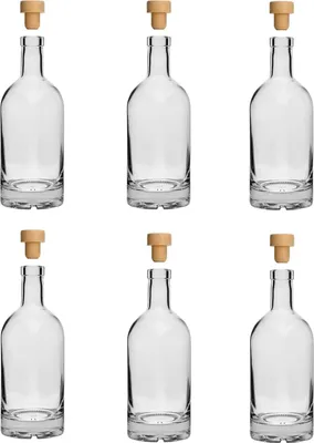 Produktbild von 6 x 0,7L Glasflasche Likörflaschen Essig-Öl Flasche Schnapsflasche Wasserflasche