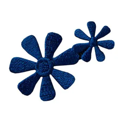 Produktbild von Mono Quick 0202x Blumen, Blümchen, Bügelbild Patch, Blau Weiß Schwarz Beige Grau : Blau Farbe: Blau