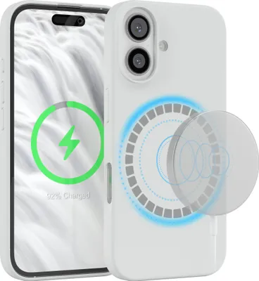 Produktbild von EAZY CASE Silikon MagSafe Handyhülle kompatibel mit Apple iPhone 16 Hülle mit Kameraschutz, Silikonhülle, Schutzhülle Weiß