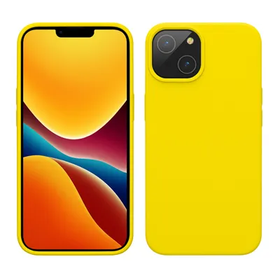 Produktbild von kwmobile Handyhülle für iPhone 14 Hülle, für iPhone 14 Case - Hülle Silikon - kabelloses Laden - Strahlend Gelb
