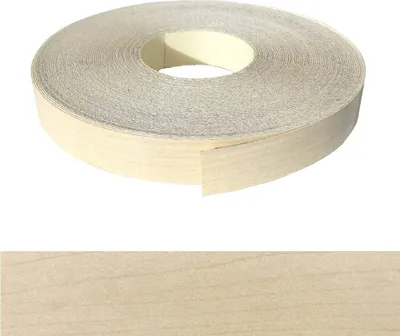 A roll of edge banding tape with an Ahorn (maple) wood grain pattern, shown against a white background.