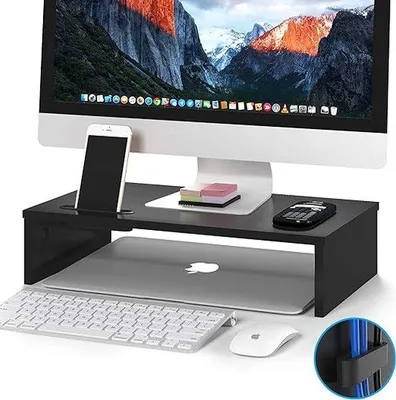 Produktbild von Ergonomischer Monitorhalter Schwarz mit Kabelmanagement