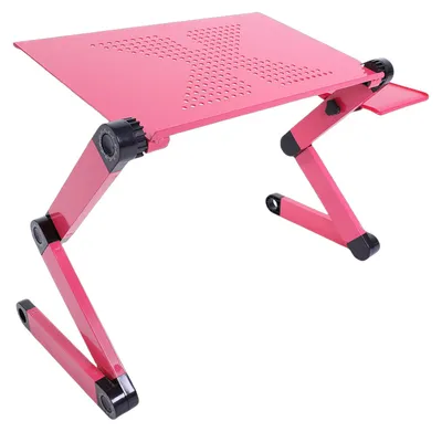 Obrázok produktu pre Prenosný Stojan Na Notebook S Usb, Stolík, Stojan Na Posteľ, Chladiace Ventilátory, Nastaviteľný, Skladací, Červený