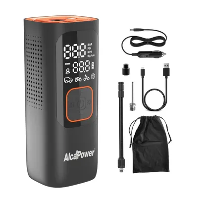 Image de Mini compresseur portable pour voiture et vélo 160 PSI 3 en 1 Compresseur, PowerBank et torche