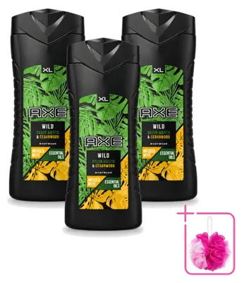 Produktbild von 3 x Axe Wild Mojito & Zedernholz Duschgel 400 ml - Sparpackung - 3 Stücke