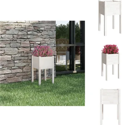 Obrázok produktu pre vidaXL Kvetináč biely 40x40x70 cm z masívneho borovicového dreva - Kvetináče a sadenice