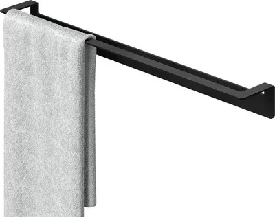 Image de Porte-serviettes en acier inoxydable, 60 cm, noir, autocollant