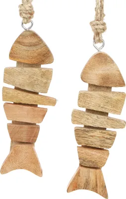 Produktbild von Maritime Holzfische Deko Natur 16x2x5cm 2er Set, 2 Stück