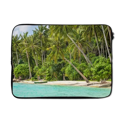 Produktbild von MuchoWow® Laptop Hülle 14 ZollPalme - Meer - Tropisch Laptoptasche - Laptoptasche - Stoßsicher - Schutzhaube