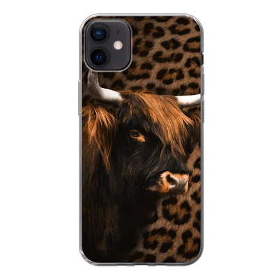 Produktbild von MuchoWow® Handyhülle Schutzhülle Hülle für iPhone 12 mini Schottischer Highlander - Pelz - Pantherdruck Silikon Softcase Handy Hülle - Bild