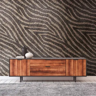 Immagine prodotto di Profhome 392361-GU Fotovliestapete Zebramuster matt braun beige 1,59 m x 2,8 m