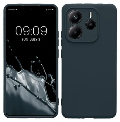 Produktbild von kwmobile Handyhülle für Xiaomi Redmi Note 14 5G (Nicht für 4G) Hülle - weiches Handy Silikon Case - Schutzhülle Cover - Dunkler Schiefer