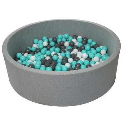 Produktbild von Bällebad für Kinder, Durchmesser ca. 125 cm, Spielplatz + 600 Bälle, grau, türkis