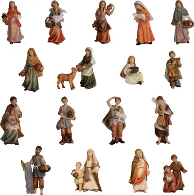 Produktbild von Krippenfiguren 18-teilig für 7 cm Figuren aus Polyresin