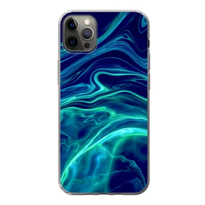 Produktbild von MuchoWow® Handyhülle Schutzhülle Hülle für iPhone 13 Pro Max Abstrakt - Wellen - Design Silikon Softcase Handy Hülle - Mobiltelefon