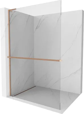 Obrázek produktu pro Mexen Kioto+ L sprchová zástěna s poličkou Walk-in 80 x 200 cm, transparentní, měď kartáčovaná - 800-080-123-65-00