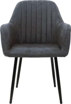 A single dining chair with a high back and armrests, presented against a white background.
