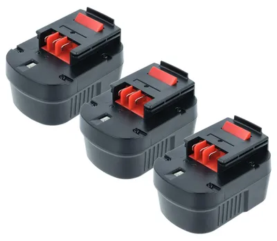 Produktbild von vhbw 3x Akku Ersatz für Black & Decker A12, A12-XJ, A12EX, A1712, A1712, BD1204L, BPT1047, Firestorm FS120B, A12E für Werkzeug (2000 mAh, NiMH, 12 V)