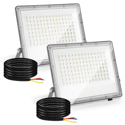 Image de Projecteurs LED Peviasot, 100W, IP65, en aluminium, pour l'extérieur et l'industrie, lumière blanche froide 6000K, lot de 2
