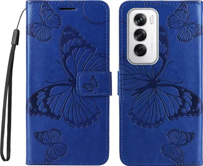 Produktbild von OPPO Reno12 Hülle - Coverup Schmetterlinge Klapphülle - Blau