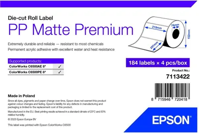 Immagine prodotto di Epson 7113422 etichetta per stampante Bianco Etichetta per stampante autoadesiva