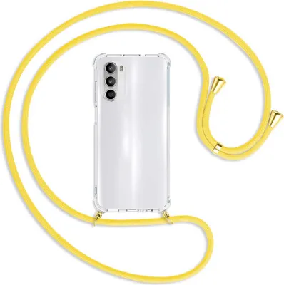 Produktbild von Handykette Backcover-Schutzhülle mit Band (Metall goldfarben) für Motorola Moto G52 / G82 - gelb