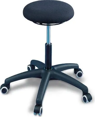 Produktbild von Drehhocker mit Rollen Stoffpolster schwarz Sitzhöhenverstellung 470-600 mm