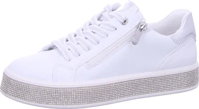 Produktbild von MARCO TOZZI Damen Sneaker Slip-on mit Plateausohle und Strass 2-23715-42, Größe:37 EU, Farbe:Weiß