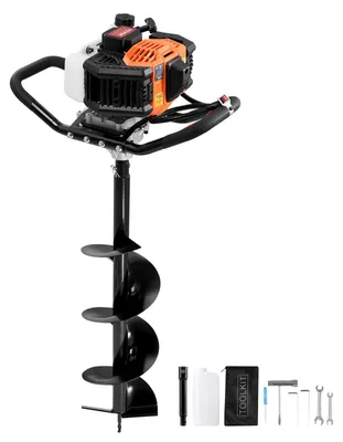 Image de Perceuse à tarière - Perceuse à pieux - Perceuse - Perceuse de jardin - Perceuse à trous - Moteur à essence de 52cc - Trépan en acier allié de 8 pouces