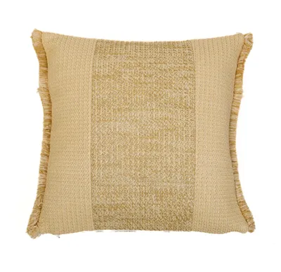 Image de Housse de coussin effet raphia - À bande - Carré - 45x45cm