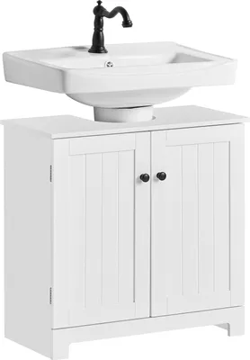 Produktbild von SoBuy BZR18-II-W Badezimmerschrank Waschbeckenunterschrank Waschtisch Unterschrank Badschrank  Badmöbel weiß BHT ca: 60x60x30cm