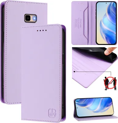 Produktbild von Lederhülle für Samsung Galaxy J4+/J4 Plus Hülle Flip Brieftasche Kartenfächern Ständer Schutzhülle Violett