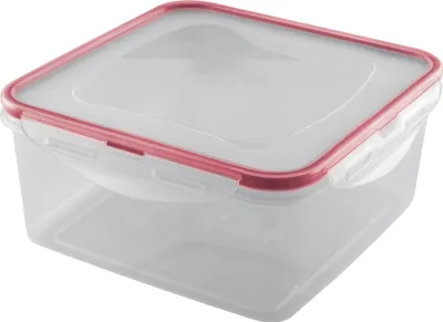 Image de LAMART LT6033 Set de 4 boîtes de conservation et de transport, plastique, transparent, volume : 450ML / 920ML / 1380ML / 2300ML, 11x11cm / 13,7x13,7cm / 16,5x16,5cm / 18,7x18,7cm