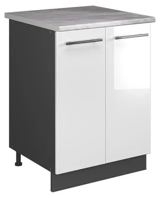 Produktbild von Spülenunterschrank Vicco Fame-Line Weiß Hochglanz/Anthrazit 60 cm, Model 65283