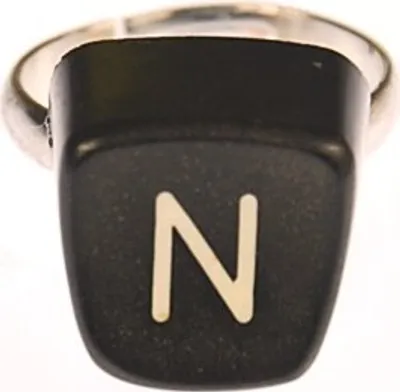 Produktbild von Buchstaben Ring N Vintage Schreibmaschinentaste Miniblings Unikat eckig N
