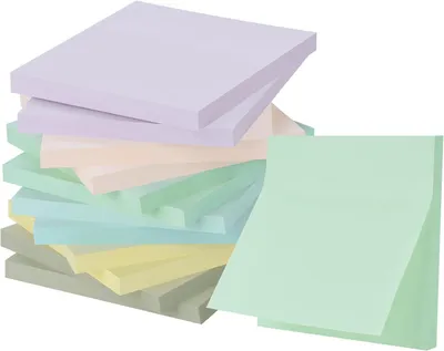 Image de Bloc-notes adhésifs, 720 feuilles, 76x76 mm, 6 couleurs vives, 12 blocs de 60 feuilles, pour le bureau