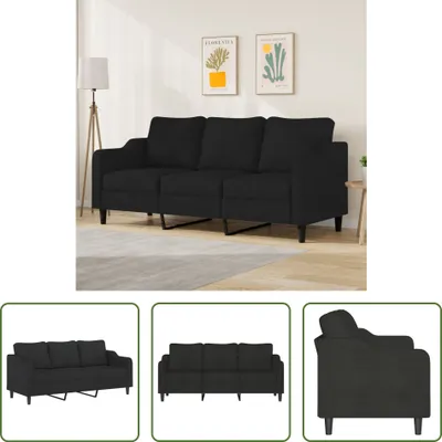 Immagine prodotto di The Living Store Divano 3 posti nero 180 cm in tessuto