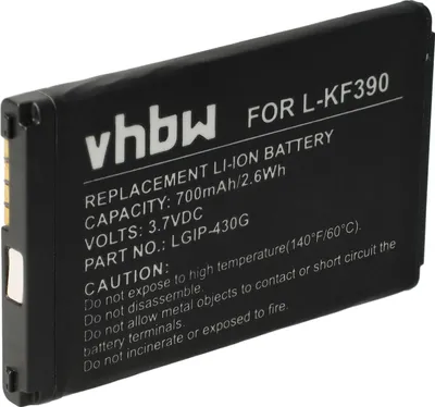 Produktbild von vhbw Akku kompatibel mit LG KS500, GU230, KF390, KS500, KF757, KP260 Handy Smartphone Telefon (700 mAh, 3,7 V, Li-Ion)