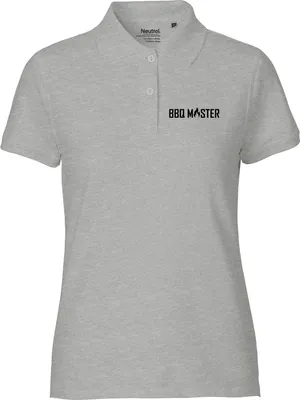 Produktbild von Huuraa Damen Polo Shirt BBQ Master Grillen L Sport Grey Bio Baumwolle Fairtrade Poloshirt Geschenkidee