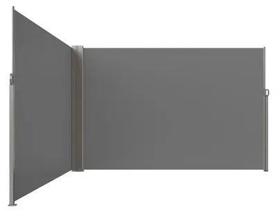Obrázek produktu pro VEVOR boční markýza 200 x 600 cm Markýza na boční stěnu z polyesterové tkaniny 180 g/m² sPolyuretanzátěrem Markýza se zatahovací rukojetí s pružinovým mechanismem Ochranná clona pro balkony Terasy Šedá barva