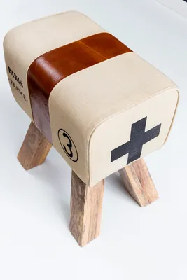 Produktbild von Design Turnbock Sitzhocker CANVAS Braun 40 x 30 x 47 cm |