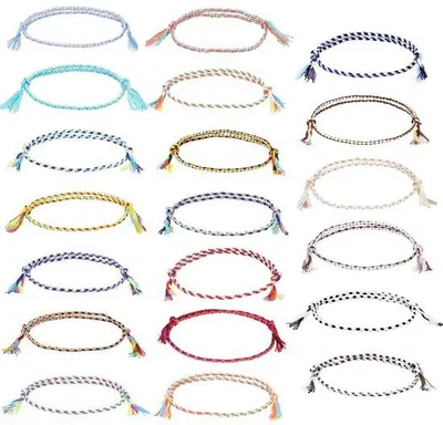 Immagine prodotto di Braccialetti dell'amicizia – Realizzati a mano – Disponibili in molti colori – Filo sottile – Ideali come regalo – Confezione da 20 pezzi