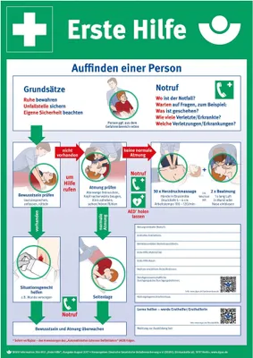 Obrázok produktu pre SÖHNGEN  8001034 SÖHNGEN Plakat "Erste-Hilfe-Anleitung", DIN A2, Kunststoff