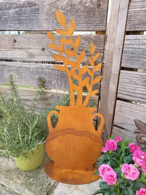 Produktbild von Edelrost Pflanzvase bauchig, Zamioculcas (Glücksfeder)