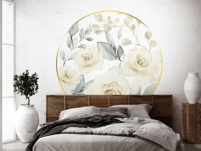 Produktbild von Vlies Fototapete Blumen 400x280 cm Tapeten Wandtapete XXL Abstrakt Rosen Botanik Natur wie gemalt b-C-10163-a-b