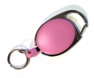 Produktbild von 2x ROSA Ausweisjojo Jojo Zipper Ausweis Halter Kartenhalter Aufrollmechanismus Schlüsselanhänger
