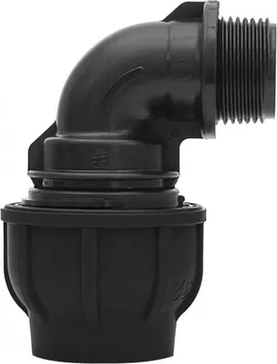 Productafbeelding van Gebo plastic bocht, 90°, 40 mm x AG 1 1/4"